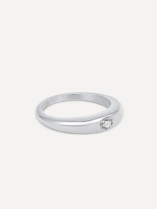 White Dome Ring Silber ICRUSH Gold/Silver
