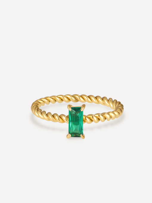 Green Precious Twist Ring Gold ICRUSH Gold/Silver