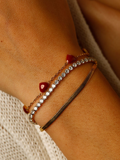 Red Heart ARMBAND Gold ICRUSH Gold/Silver/Rosegold