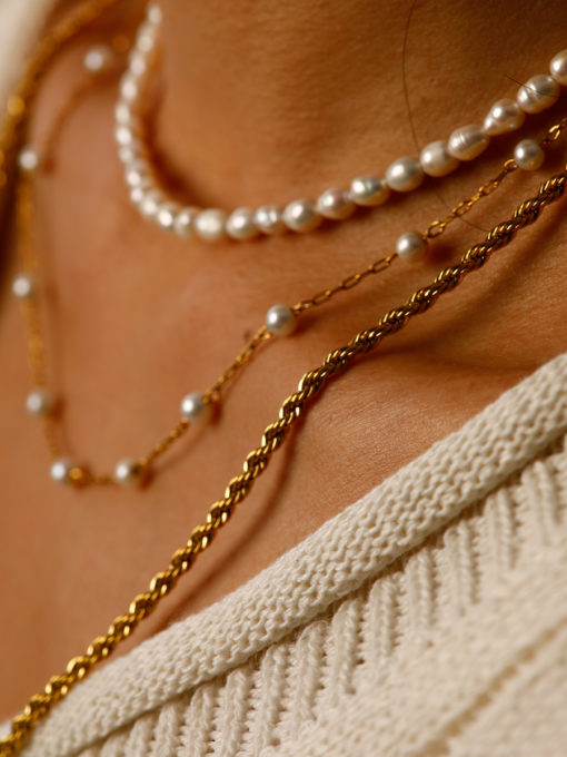 Pearls Surround Kette Gold ICRUSH Gold/Silver/Rosegold
