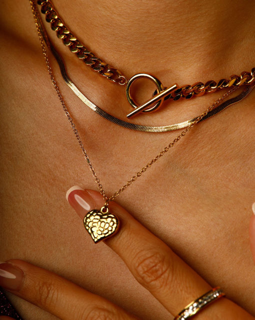 Gritty Heart Kette Gold ICRUSH Gold/Silver/Rosegold