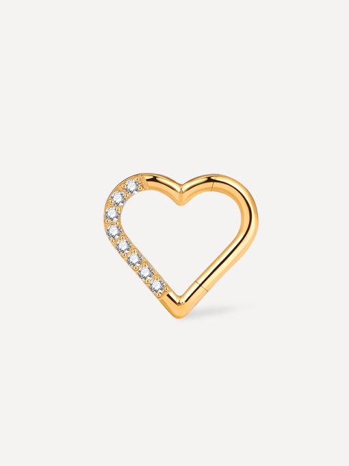 Shine Heart Titan Piercing Gold ICRUSH Gold/Silver