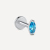 MARQUISE Blue Spark Titan Piercing Silber ICRUSH Gold/Silver