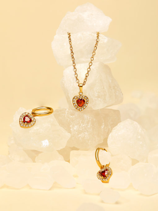 Eternal Red Heart Kette Gold ICRUSH Gold/Silver/Rosegold