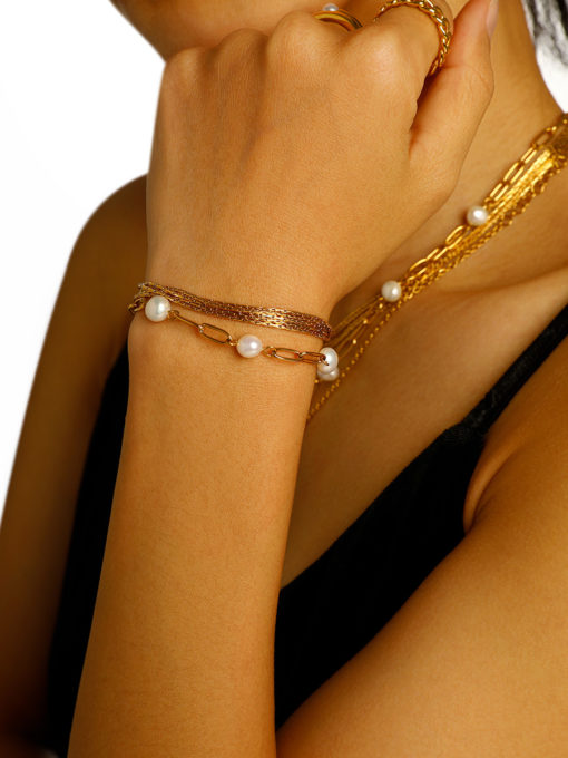 Cheerful Pearls ARMBAND Gold ICRUSH Gold/Silver/Rosegold
