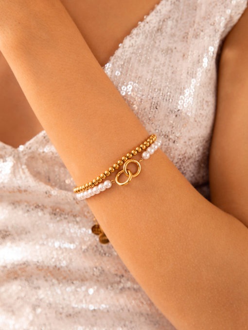 Infinite Love Pearl ARMBAND Gold ICRUSH Gold/Silver