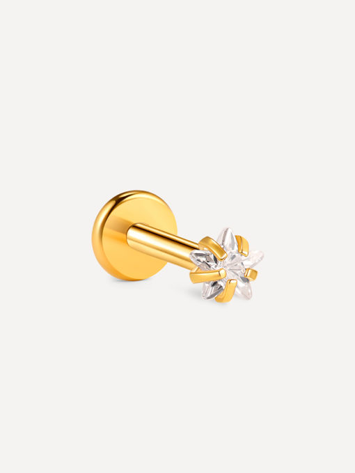 Celestial Solitaire Star Titan Piercing Gold ICRUSH Gold/Silver