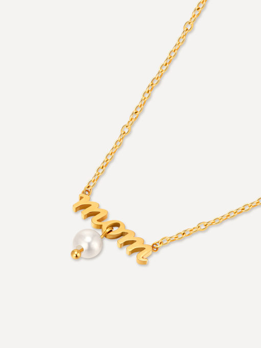 Mom Letter Pearl Kette Gold ICRUSH Gold/Silver