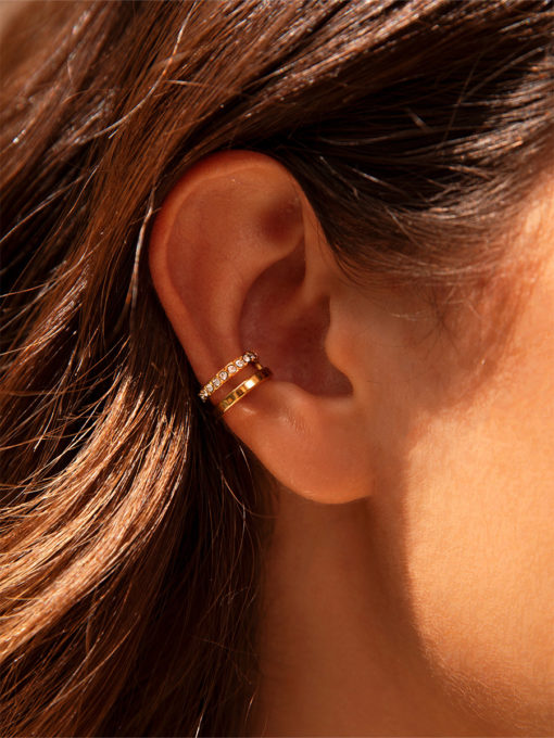 Moon Phase Duo Brilliant Earcuff Silber ICRUSH Gold/Silver