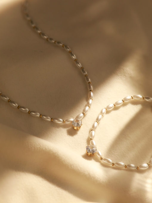 Delicate Pearls Kette Silber ICRUSH Gold/Silver