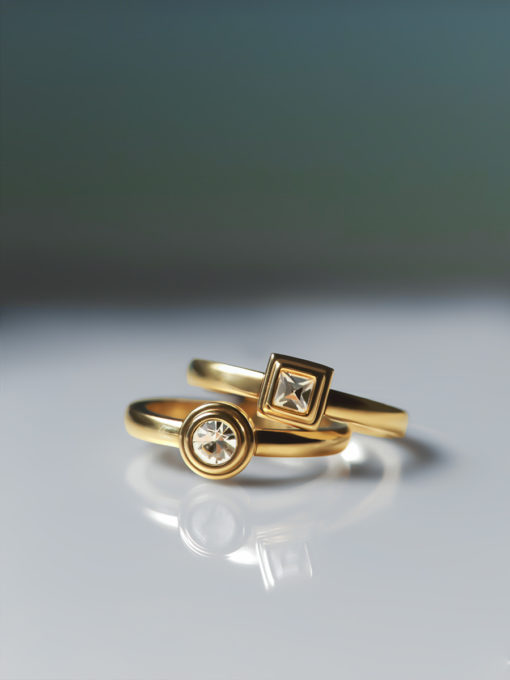 Geometric Duo Ring Gold ICRUSH Gold/Silver