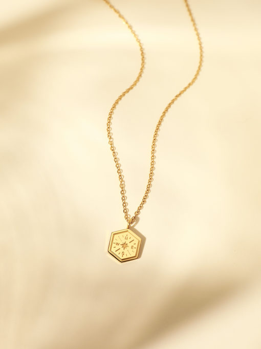 Destiny Compass Kette Silber ICRUSH Gold/Silver