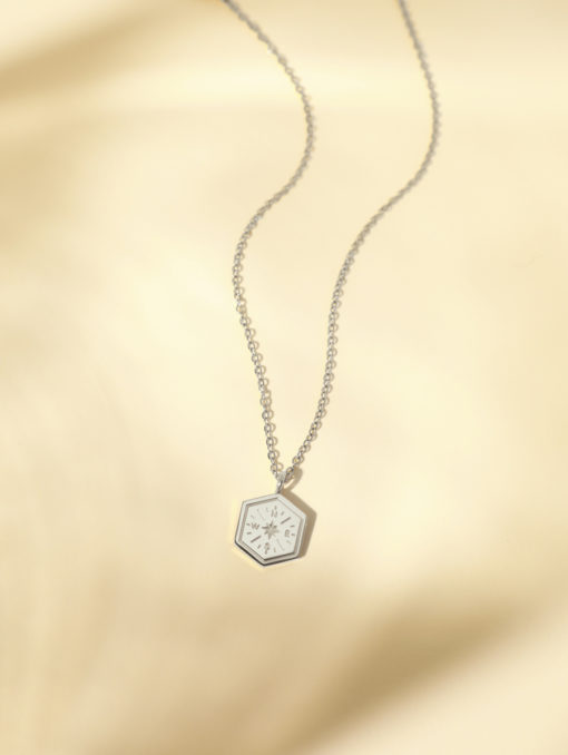 Destiny Compass Kette Silber ICRUSH Gold/Silver