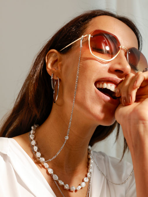 Graceful Retro Sunglasses Chain Silber ICRUSH Gold/Silver