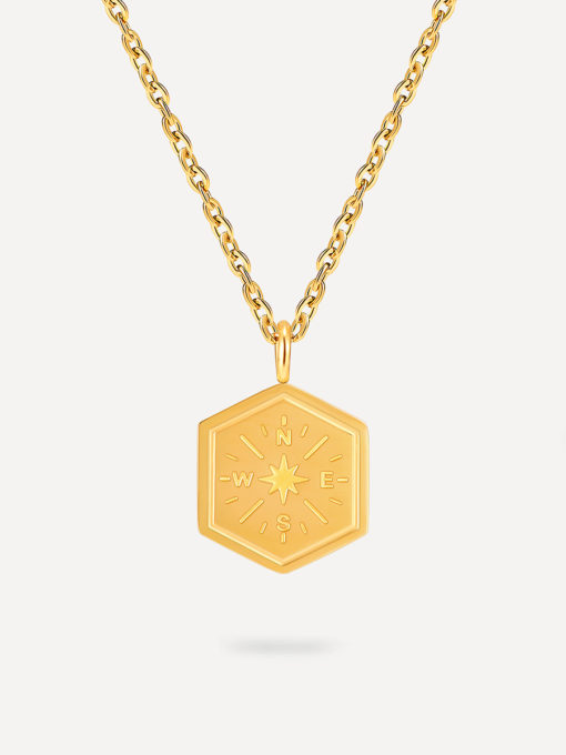 Destiny Compass Kette Silber ICRUSH Gold/Silver