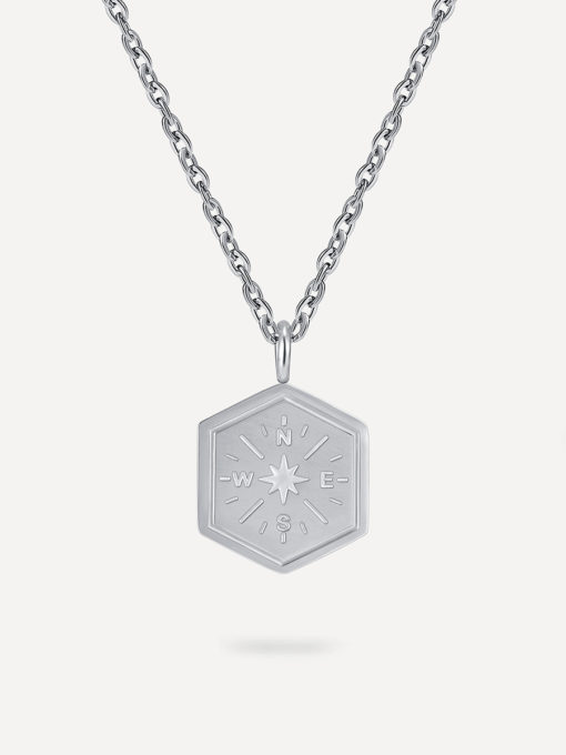 Destiny Compass Kette Silber ICRUSH Gold/Silver