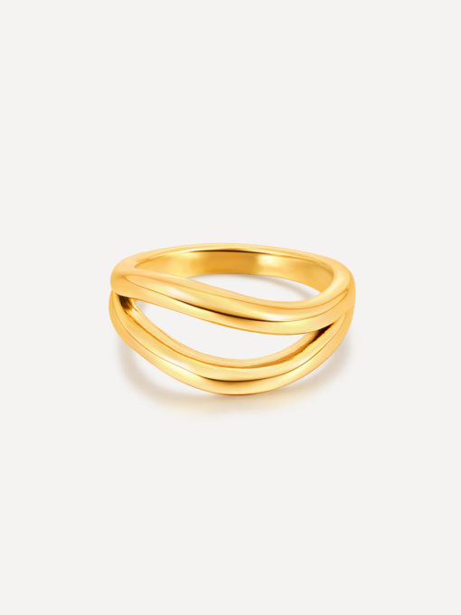 Chic Wave Ring Gold ICRUSH Gold/Silver