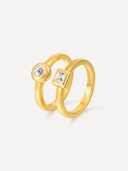 Geometric Duo Ring Gold ICRUSH Gold/Silver