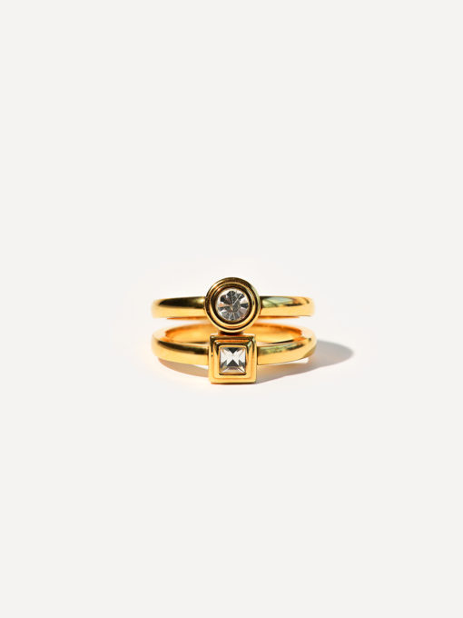 Geometric Duo Ring Gold ICRUSH Gold/Silver