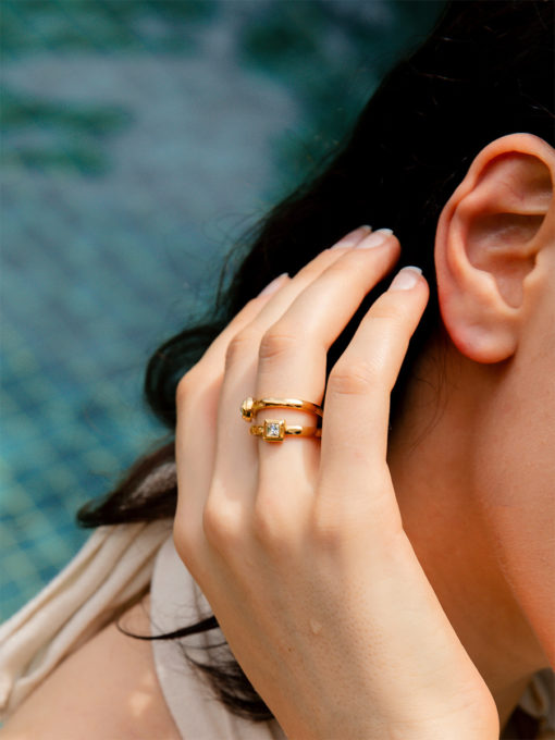 Geometric Duo Ring Gold ICRUSH Gold/Silver