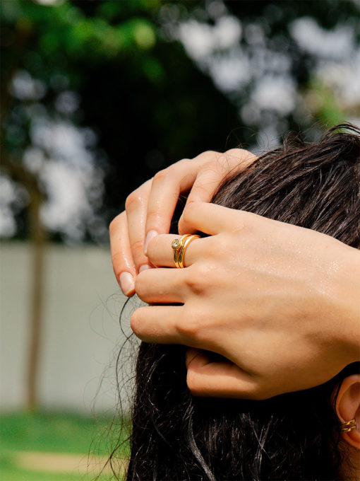 Geometric Duo Ring Gold ICRUSH Gold/Silver