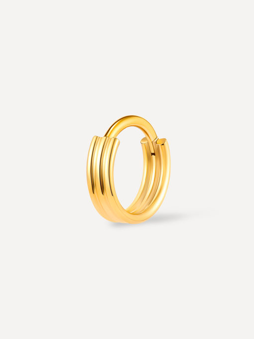 Eternity Plain Gold Triple Hoop Titan Piercing Gold ICRUSH Gold/Silver