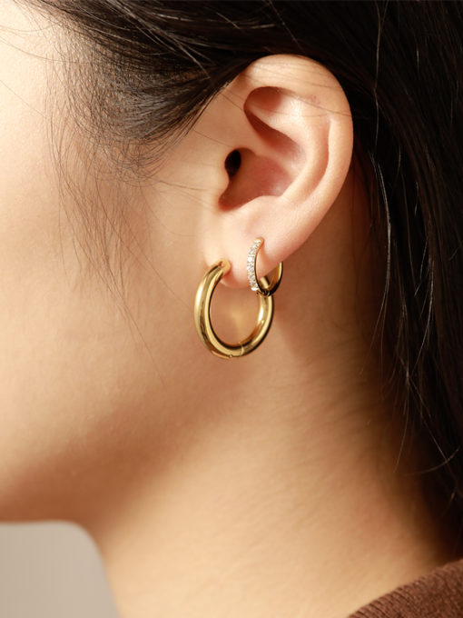 Shine And Glossy Hoops Set Gold ICRUSH Gold/Silver