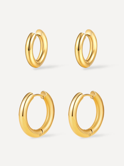 Slim & Shine Hoops Ohrringe Set Gold ICRUSH Gold/Silver