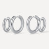 Smooth &amp; Glossy Hoops Ohrringe Set Silber ICRUSH Gold/Silver