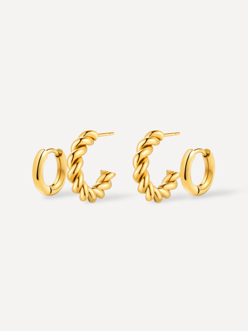 Twirl And Hoops Set Gold ICRUSH Gold/Silver