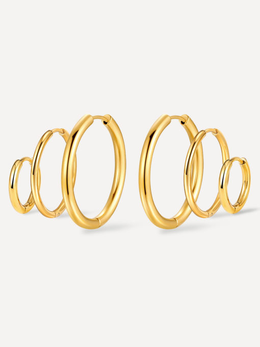 Trio Hoops Set Silber ICRUSH Gold/Silver