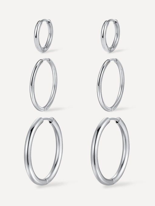 Trio Hoops Set Silber ICRUSH Gold/Silver