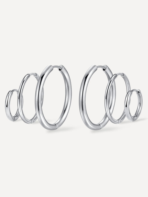 Trio Hoops Set Silber ICRUSH Gold/Silver