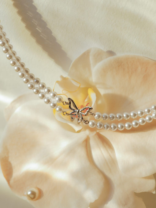 Butterfly Pearl Kette Gold ICRUSH Gold/Silver