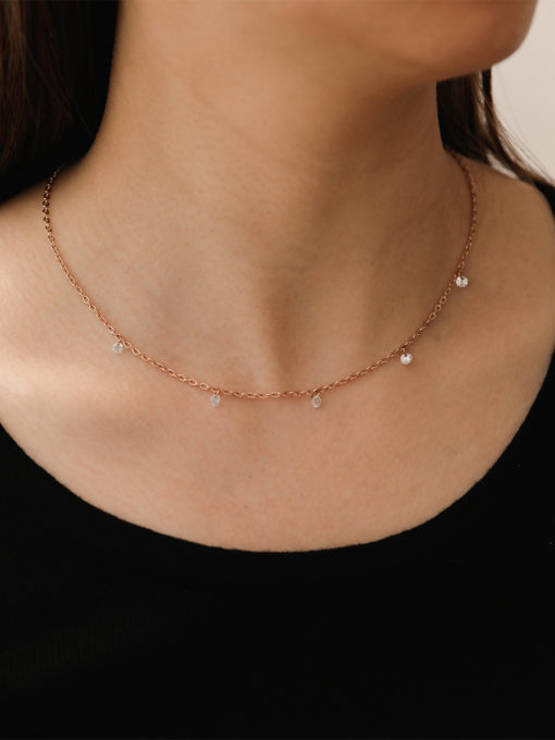 Sparkling Drop Kette Rosegold ICRUSH Gold/Silver