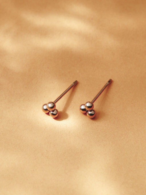 TRIO DOT OHRSTECKER Ohrringe Rosegold ICRUSH Gold/Silver