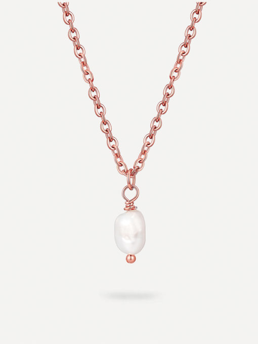 Simple Pearl Pendant Kette Rosegold ICRUSH Gold/Silver