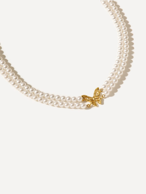 Butterfly Pearl Kette Gold ICRUSH Gold/Silver