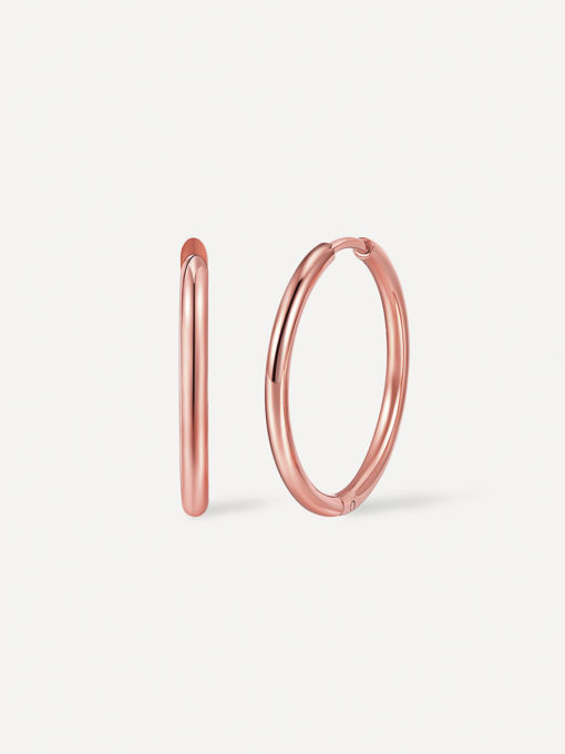 SLIM HOOP MEDIUM Ohrringe Rosegold ICRUSH Gold/Silver