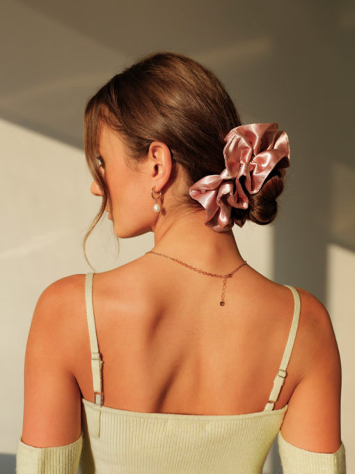 Pink Memory Scrunchie ICRUSH Gold/Silver