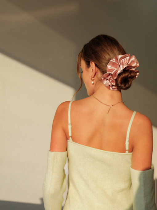 Pink Memory Scrunchie ICRUSH Gold/Silver