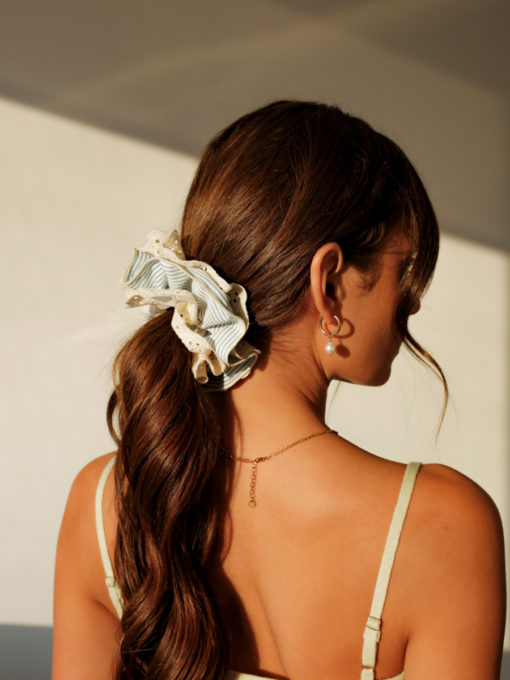 Floral Scrunchie ICRUSH Gold/Silver