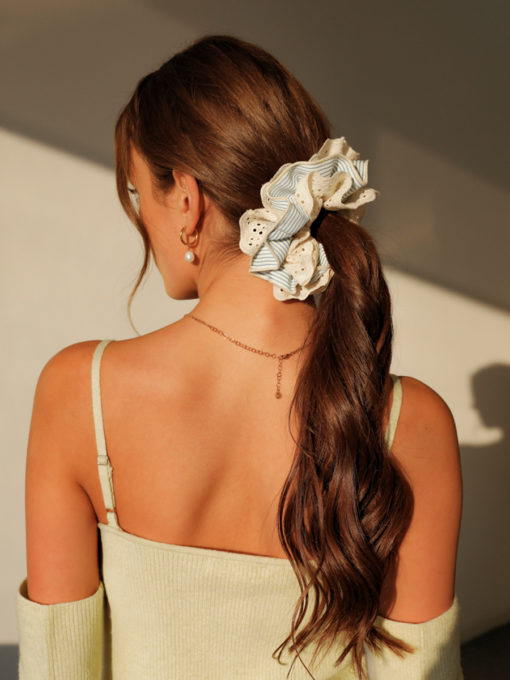 Floral Scrunchie ICRUSH Gold/Silver