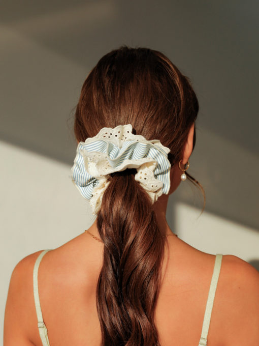 Floral Scrunchie ICRUSH Gold/Silver