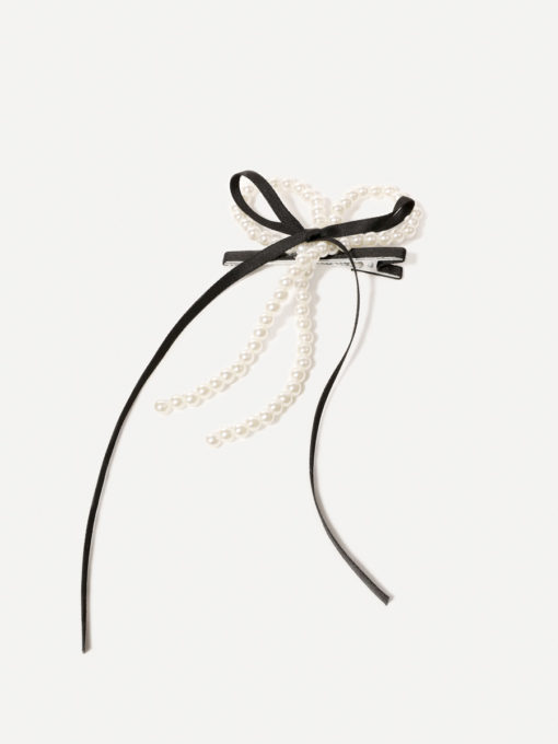 Pearl Ribbon Hairclip ICRUSH Gold/Silver