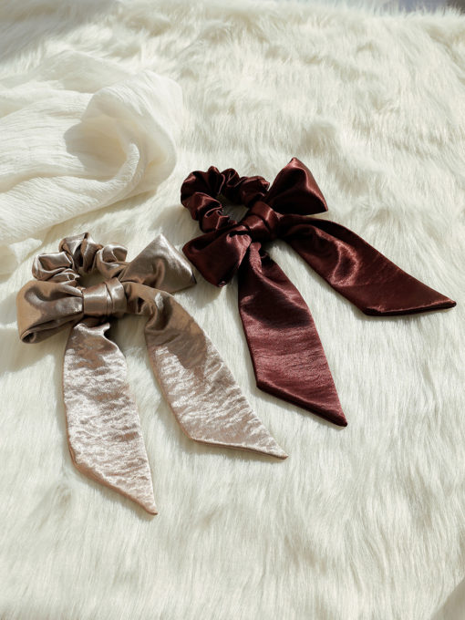 Graceful Bow Scrunchie ICRUSH Gold/Silver