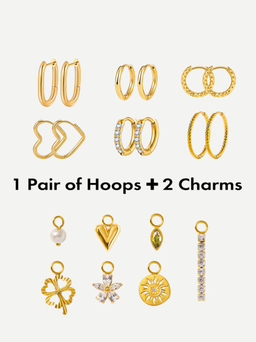 Classic Hoops &amp; Charms Bundle Gold ICRUSH Gold/Silver