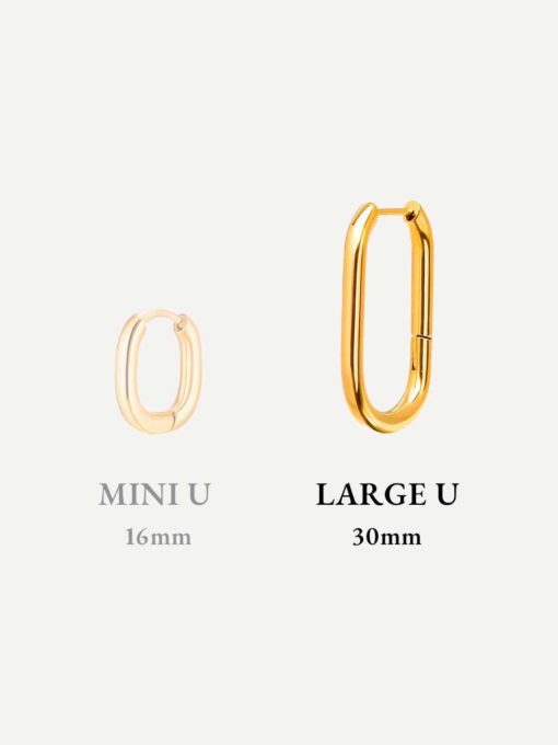 Large U Hoop Ohrringe Gold ICRUSH Gold/Silver