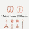 Classic Hoops &amp; Charms Bundle Rosegold ICRUSH Gold/Silver