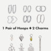 Classic Hoops &amp; Charms Bundle Silber ICRUSH Gold/Silver